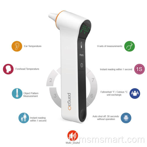 Ear And Forehead Thermometer lytse digitale thermometer